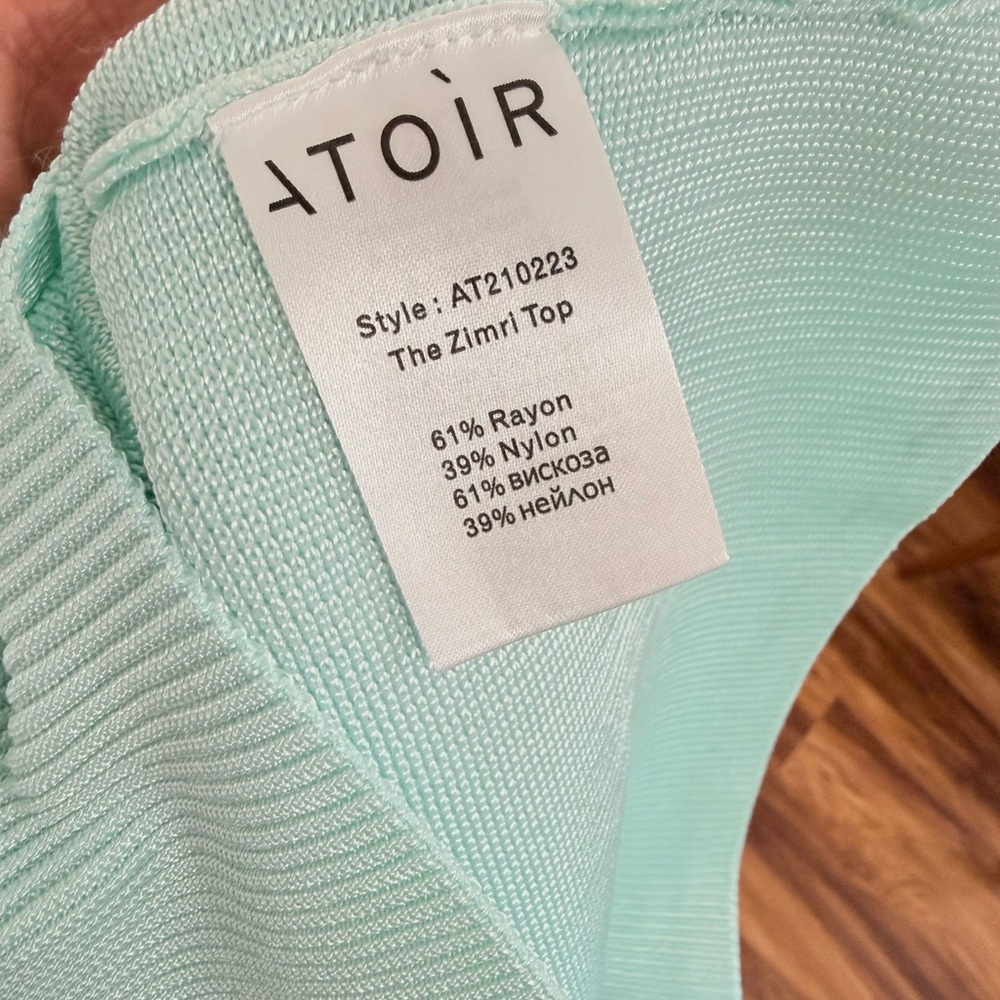 Atoir Zimri Mint One-Shoulder Knit Top in Seafoam - Picture 5 of 7